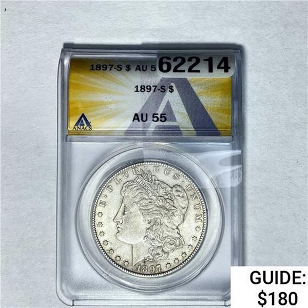 1897-S Morgan Silver Dollar ANACS AU55