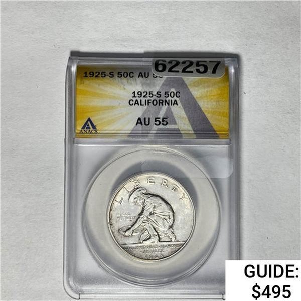1925-S Jubilee Half Dollar ANACS AU55