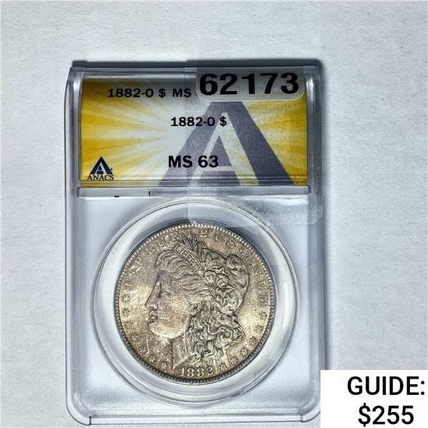 1882-O Morgan Silver Dollar ANACS MS63