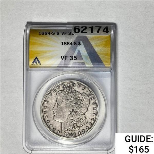 1884-S Morgan Silver Dollar ANACS VF35