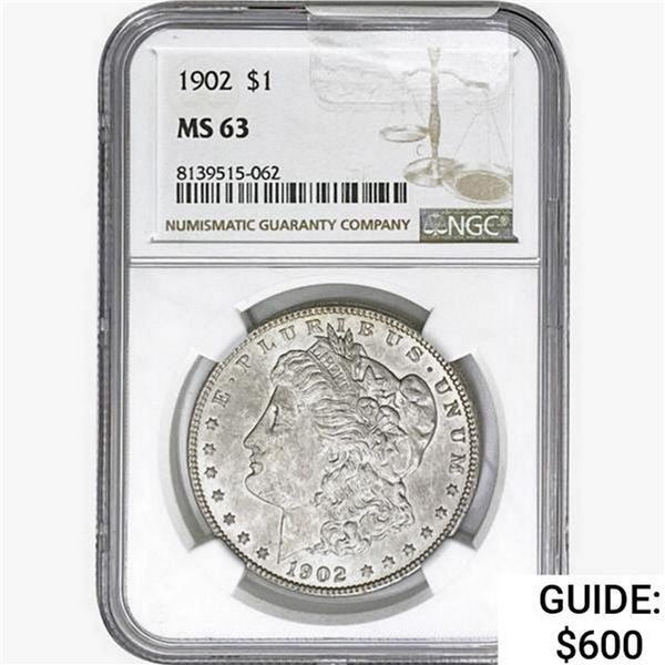 1902 Morgan Silver Dollar NGC MS63