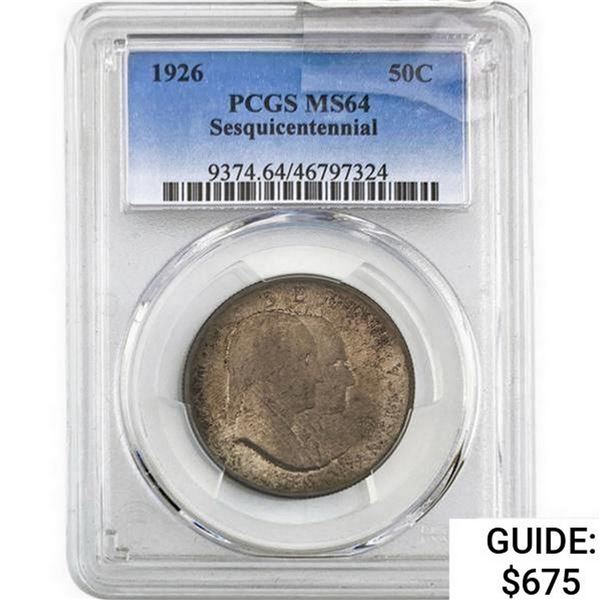 1926 Sesquicentennial Half Dollar PCGS MS64