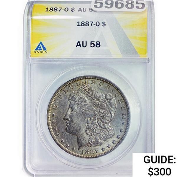 1887-O Morgan Silver Dollar ANACS AU58