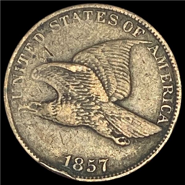 1857 Copper-Nickel Flying Eagle Cent NEARLY UNCIRCULATED