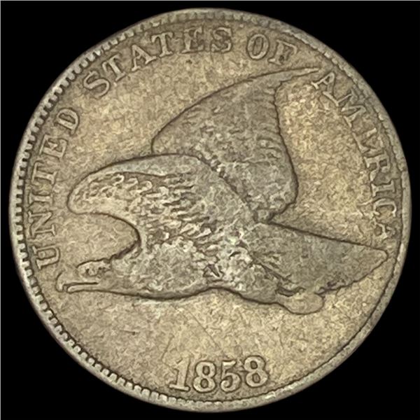 1858 Copper-Nickel Flying Eagle Cent NICELY CIRCULATED
