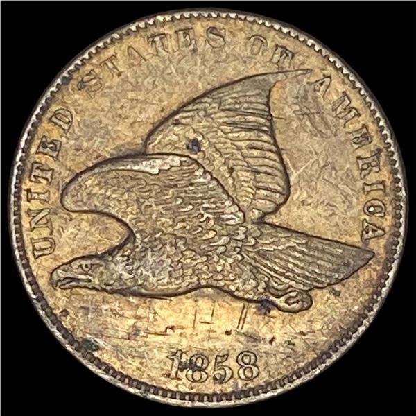 1858 Copper-Nickel Flying Eagle Cent NEARLY UNCIRCULATED