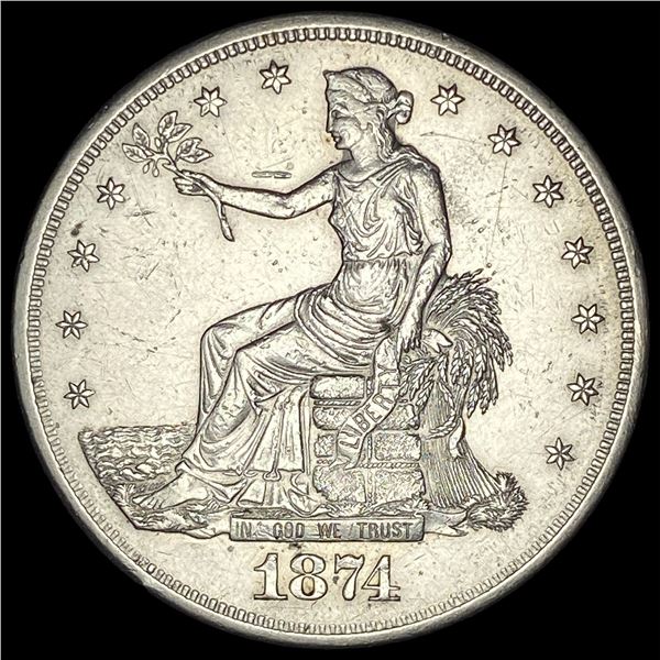1874-S Silver Trade Dollar CHOICE AU