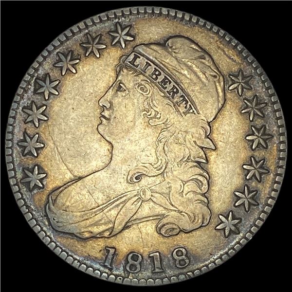 1818 Silver Capped Bust Half Dollar LIGHTLY CIRCULATED