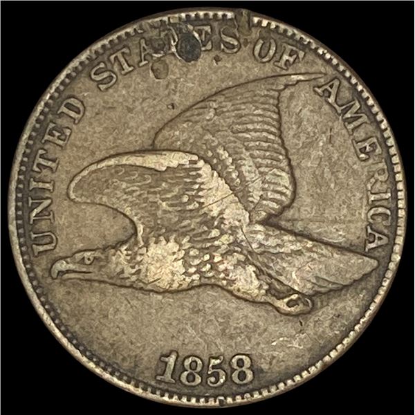 1858 Copper-Nickel Flying Eagle Cent NEARLY UNCIRCULATED