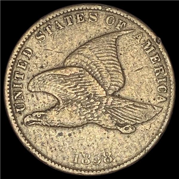 1858 Copper-Nickel Flying Eagle Cent NEARLY UNCIRCULATED