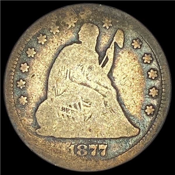 1877-CC Silver Seated Liberty Quarter NICELY CIRCULATED