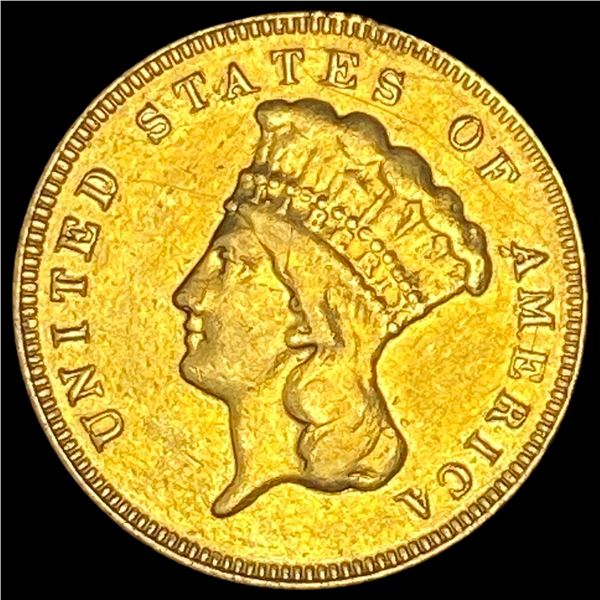 1878 Gold $3 Indian Princess CLOSELY UNCIRCULATED
