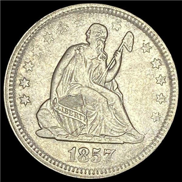 1857 Silver Seated Liberty Quarter LIGHTLY CIRCULATED