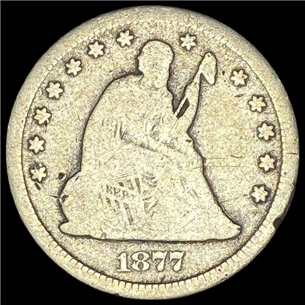 1877-CC Seated Liberty Quarter NICELY CIRCULATED