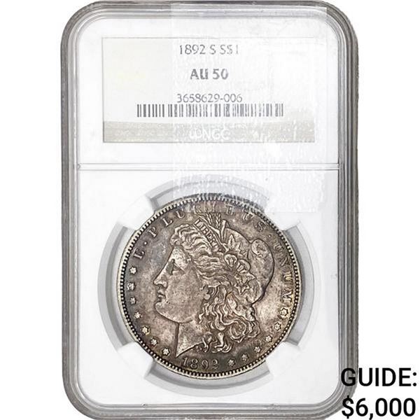 1892-S Morgan Silver Dollar NGC AU50