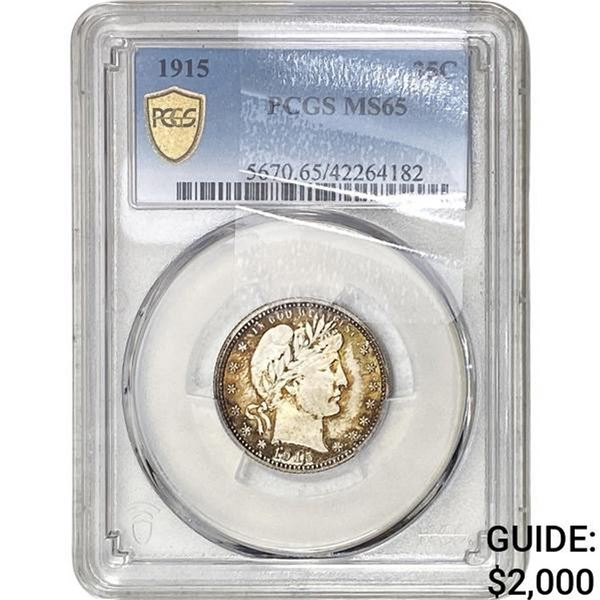 1915 Barber Quarter PCGS MS65
