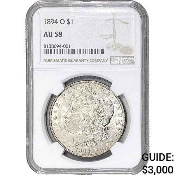 1894-O Morgan Silver Dollar NGC AU58