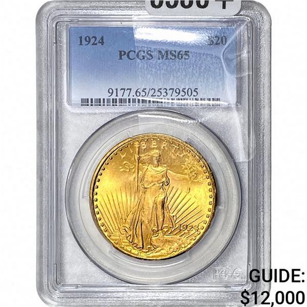 1924 $20 Gold Double Eagle PCGS MS65