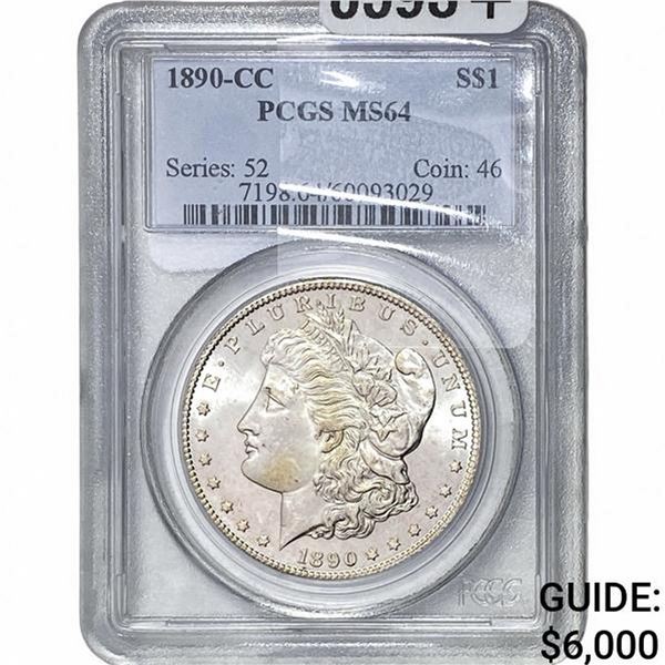 1890-CC Morgan Silver Dollar PCGS MS64