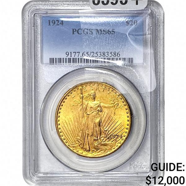 1924 $20 Gold Double Eagle PCGS MS65