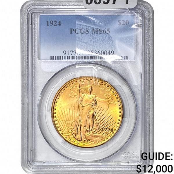1924 $20 Gold Double Eagle PCGS MS65