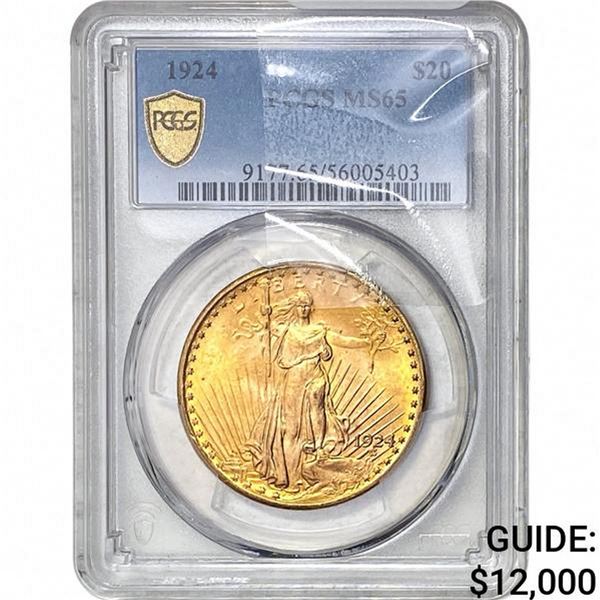 1924 $20 Gold Double Eagle PCGS MS65