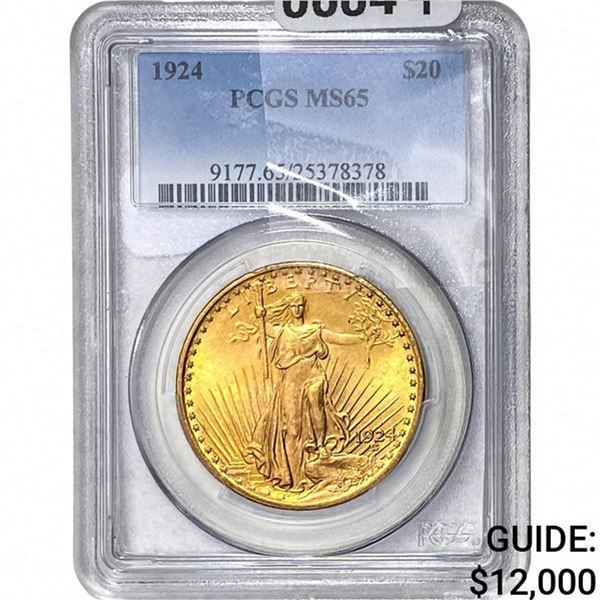 1924 $20 Gold Double Eagle PCGS MS65