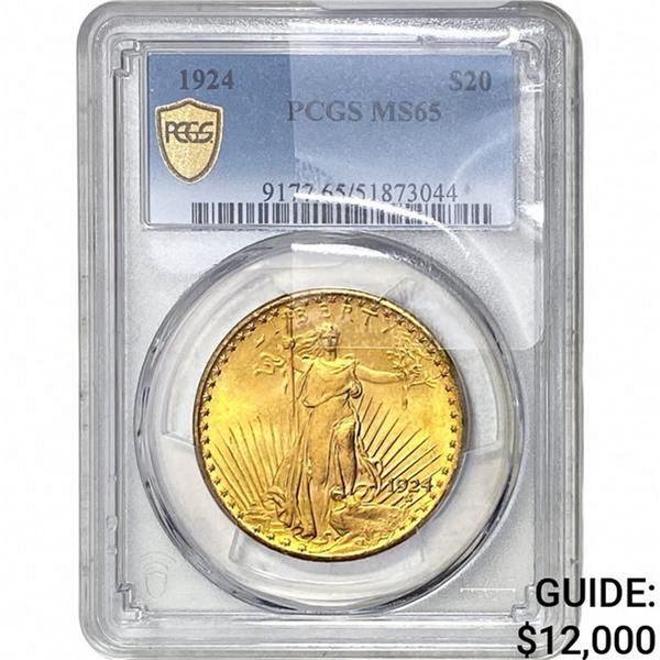 1924 $20 Gold Double Eagle PCGS MS65