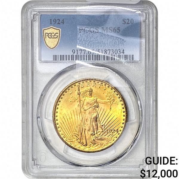 1924 $20 Gold Double Eagle PCGS MS65