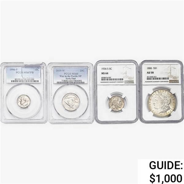 [4] 1886&2019-W 5C-$1 NGC/PCGS AU/MS58-67 FB