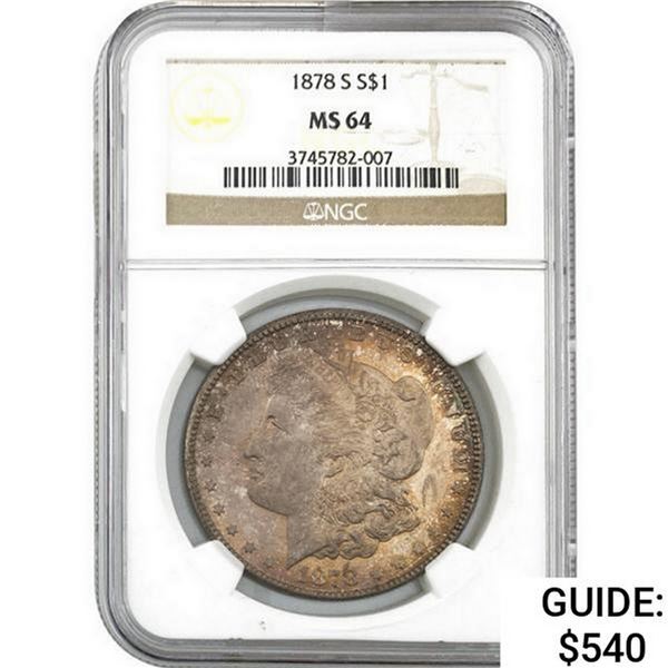 1878-S Morgan Silver Dollar NGC MS64