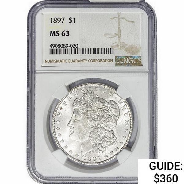 1897 Morgan Silver Dollar NGC MS63