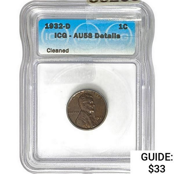 1932-D Wheat Cent ICG AU58