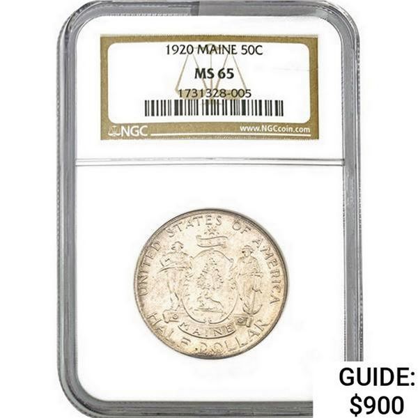 1920 Maine Half Dollar NGC MS65