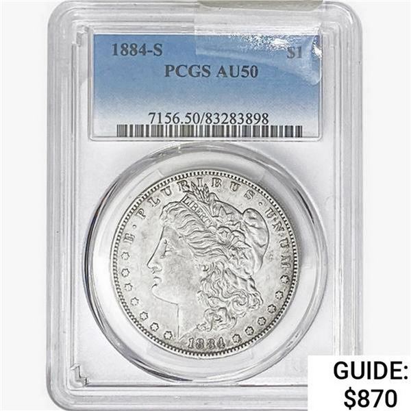 1884-S Morgan Silver Dollar PCGS AU50