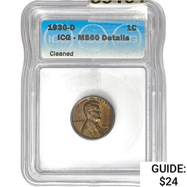 1930-D Wheat Cent ICG MS60