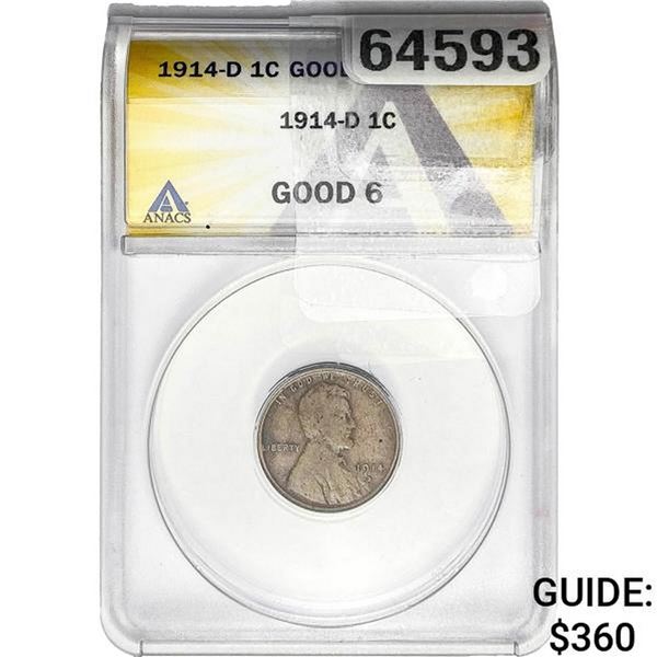 1914-D Wheat Cent ANACS G6