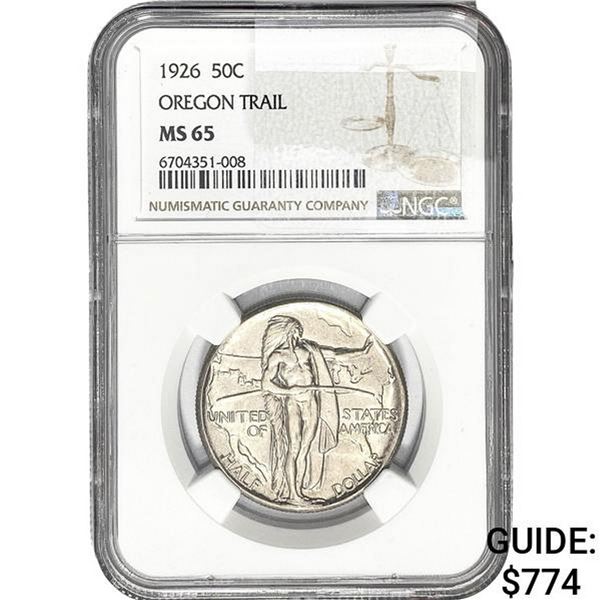 1926 Oregon Trail Half Dollar NGC MS65
