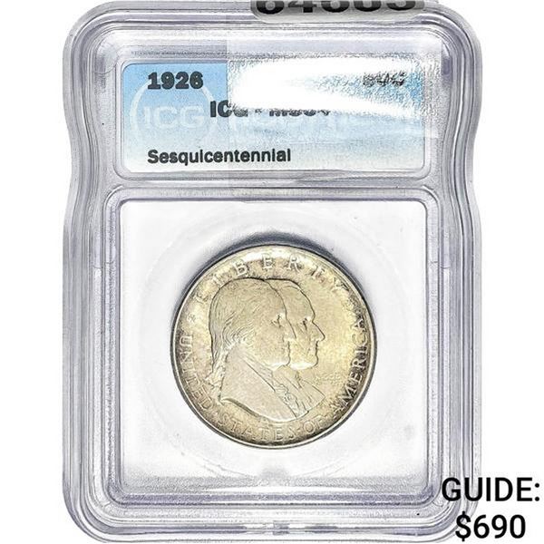 1926 Sesquicentennial Half Dollar ICG MS64