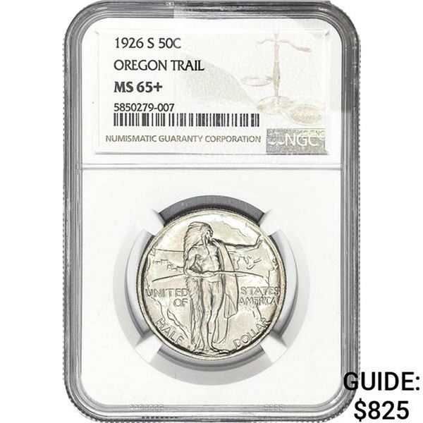 1926-S Oregon Trail Half Dollar NGC MS65+
