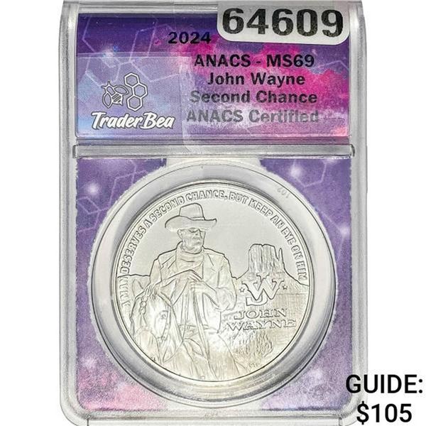 2024 Silver John Wayne Second Chance Medal ANACS MS69