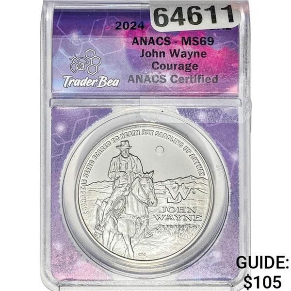 2024 Silver John Wayne Courage Medal ANACS MS69
