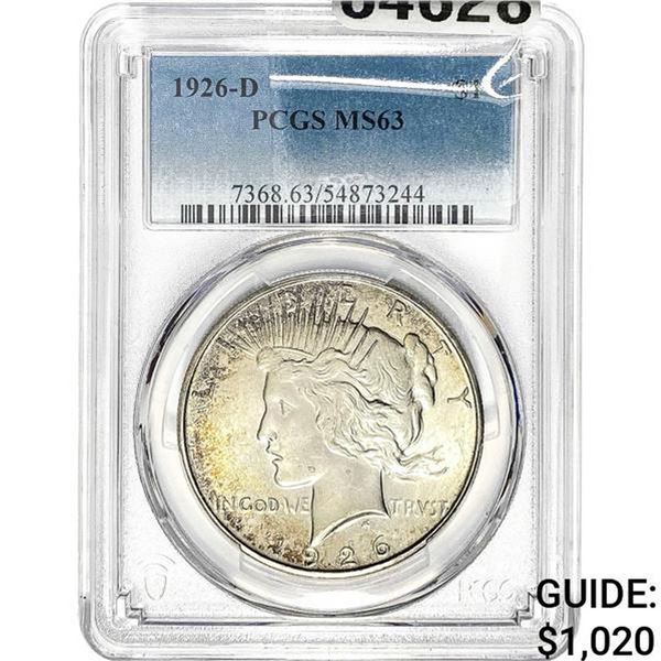 1926-D Morgan Silver Dollar PCGS MS63