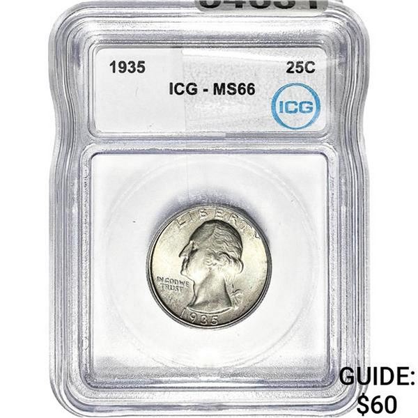 1935 Washington Silver Quarter ICG MS66