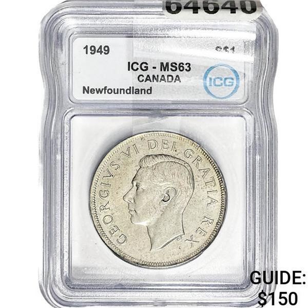 1949 Canada  George IV Silver $1 ICG MS63