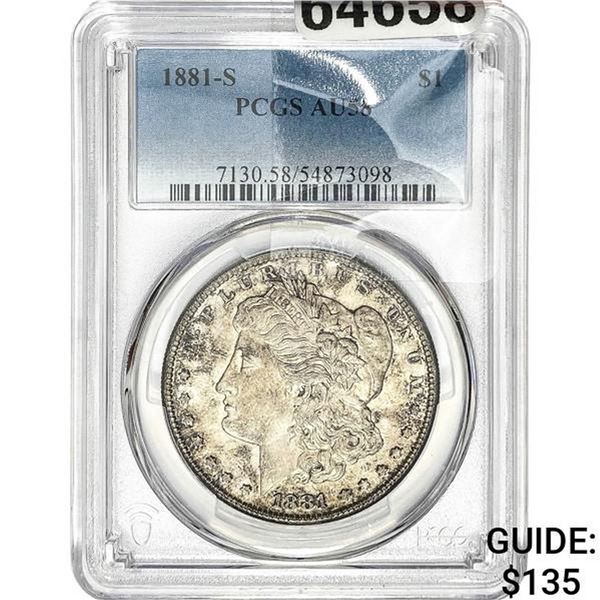 1881-S Morgan Silver Dollar PCGS AU58