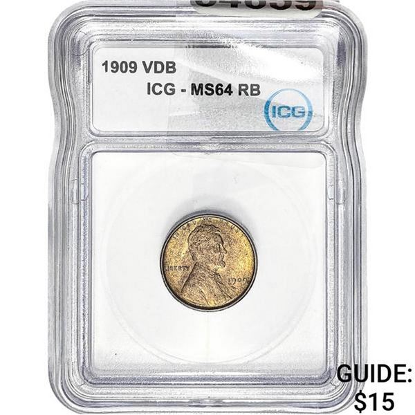 1909 Wheat Cent ICG MS64 RB VDB