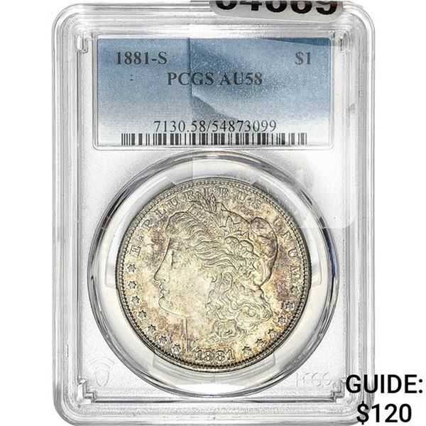 1881-S Morgan Silver Dollar PCGS AU58