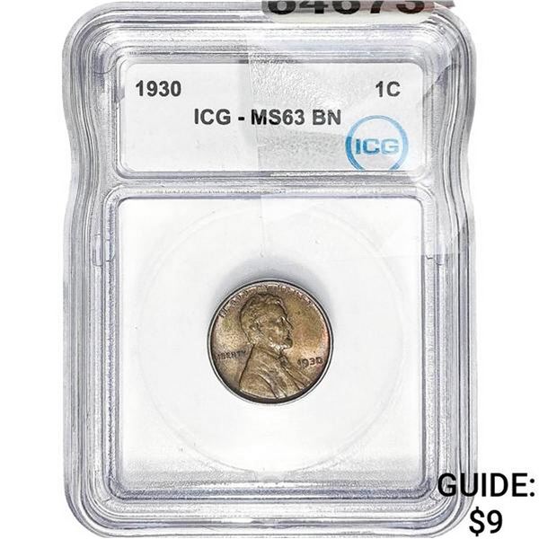 1930 Wheat Cent ICG MS63 BN