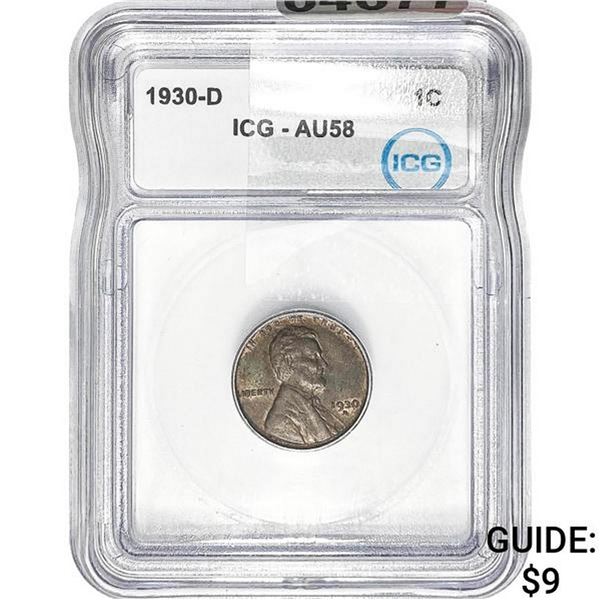 1930-D Wheat Cent ICG AU58